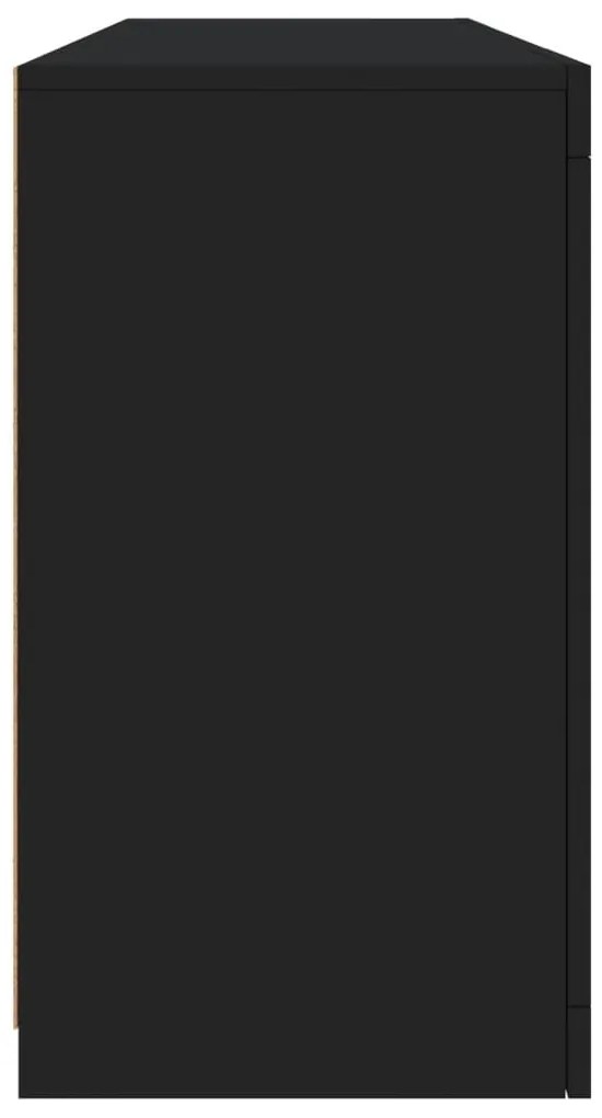 Aparador com luzes LED 163x37x67 cm preto