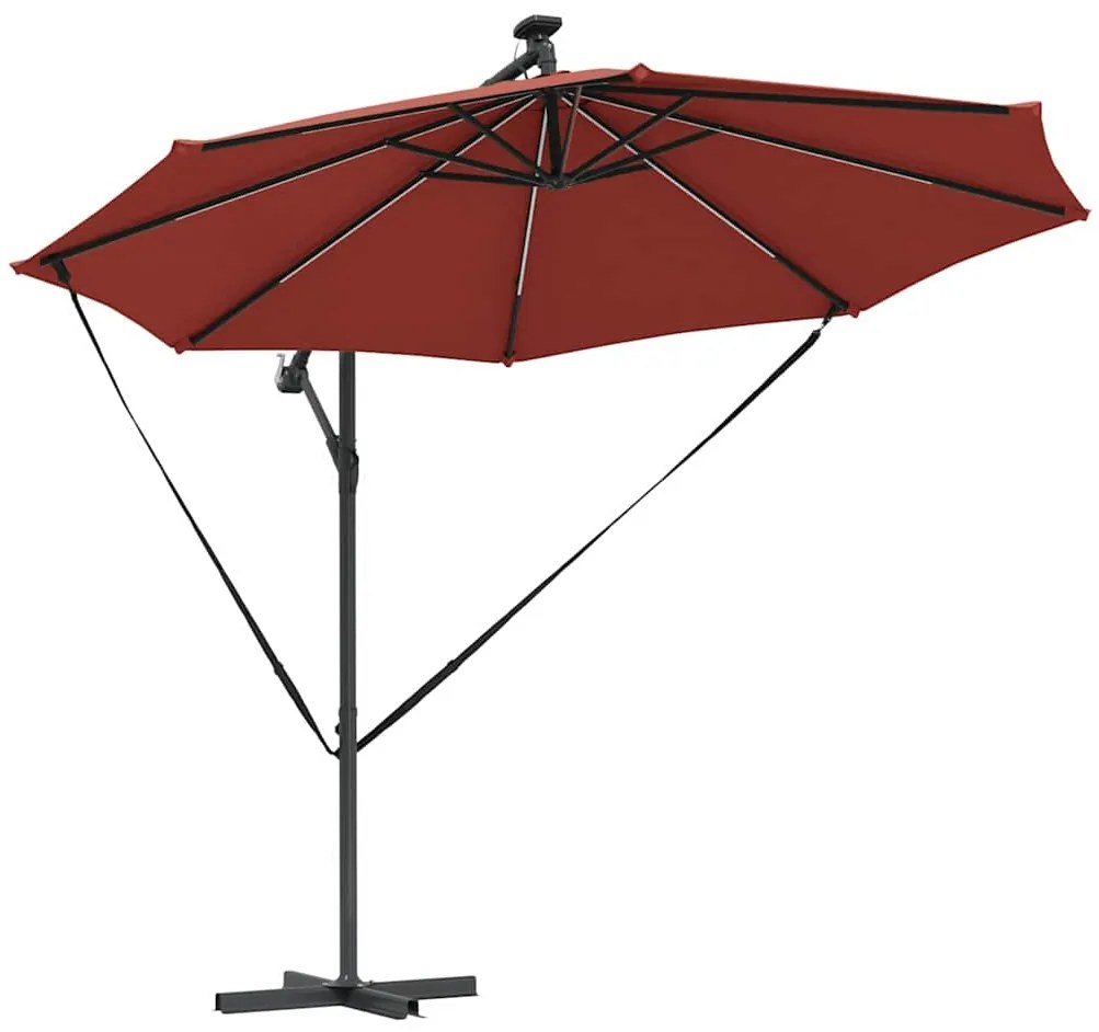 Guarda-sol de Bananeira Cantilever Terracota 294 x 294 x 248 cm