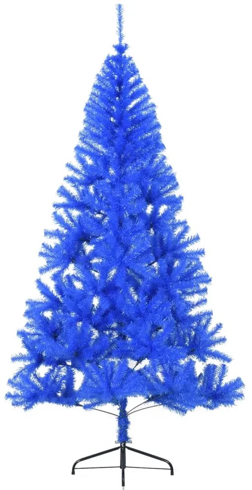 Meia árvore de Natal artificial com suporte 180 cm PVC azul