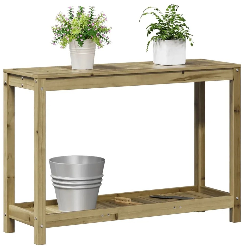 Mesa de jardinagem c/ prateleira 108x35x75 cm pinho impregnado