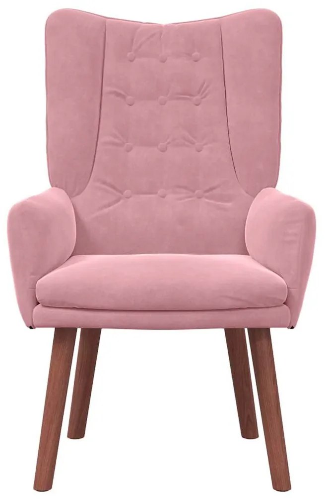 Cadeira Relaxante vidaXL Veludo Rosa