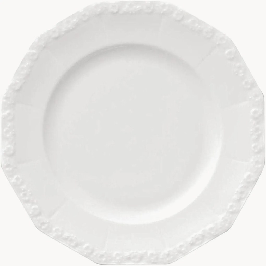 Pratos de pequeno-almoço em porcelana Maria White, conjunto de 6