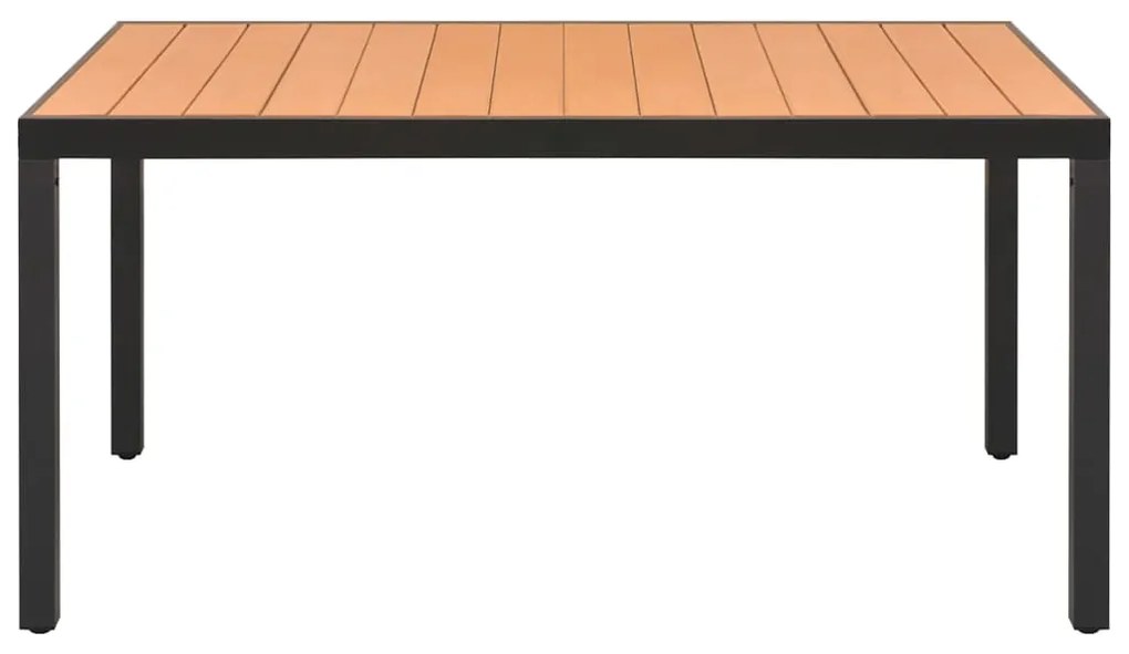 7 pcs conjunto de jantar para jardim preto e castanho