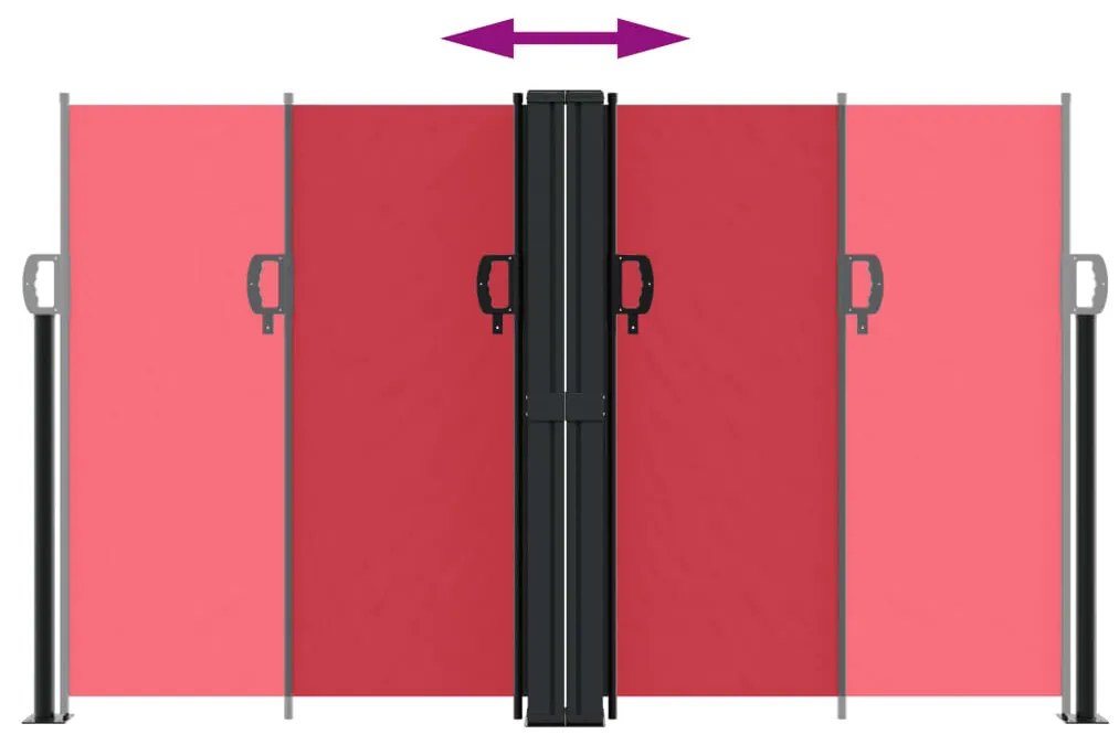 Toldo lateral retrátil 140x600 cm vermelho