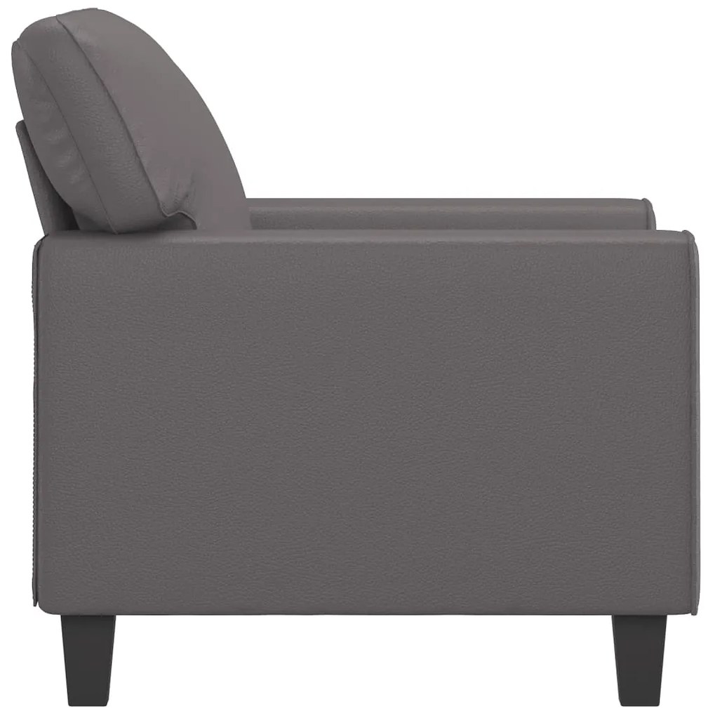 Poltrona 60 cm couro artificial cinzento