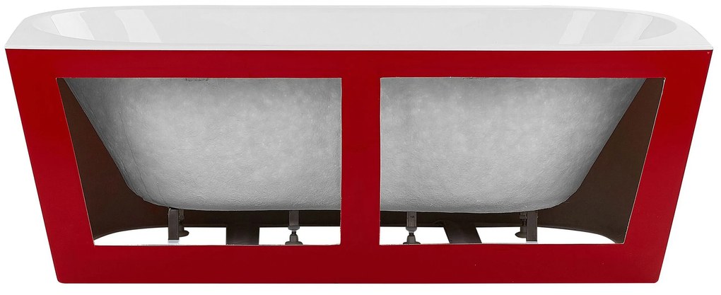 Banheira para parede em acrílico vermelho 170 x 80 cm HARVEY Beliani