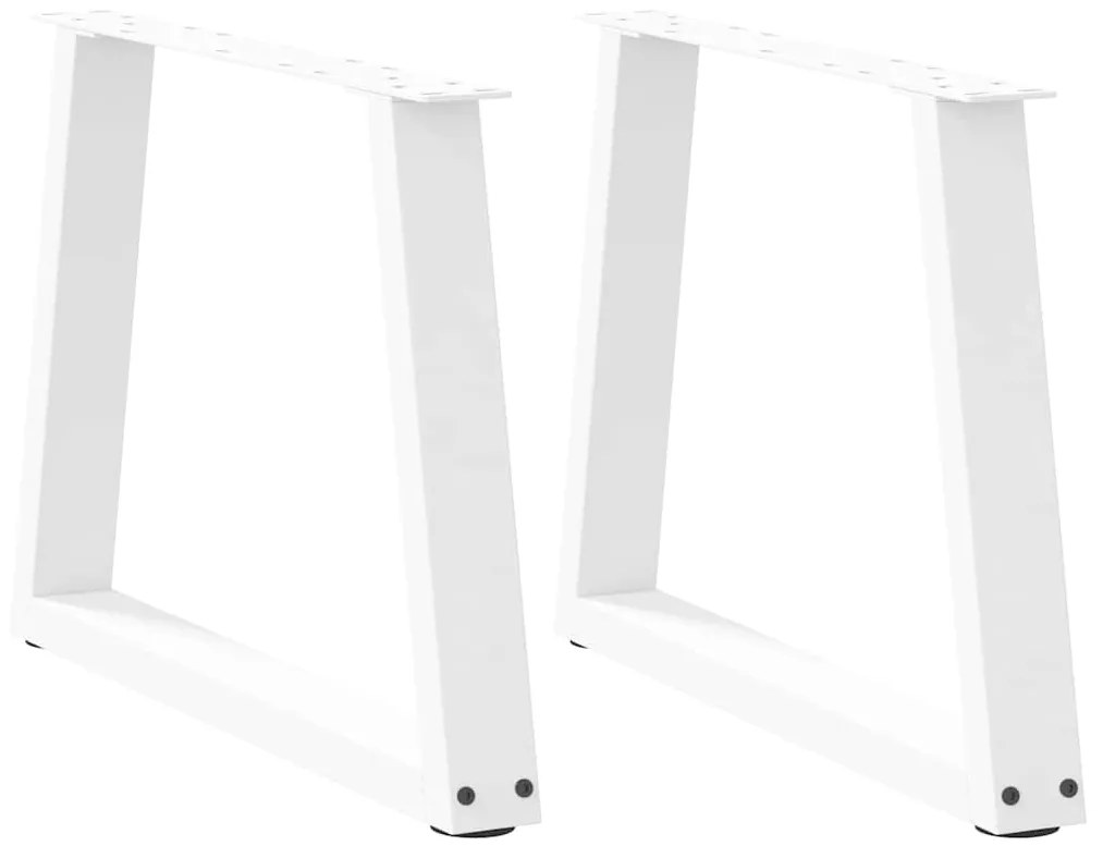 Mesa de jantar pernas 2pcs forma de V 60x(42-43,3)cm aço branco