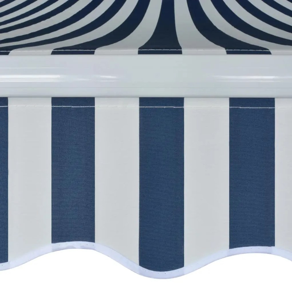 Toldo dobrável manual 500 cm azul e branco
