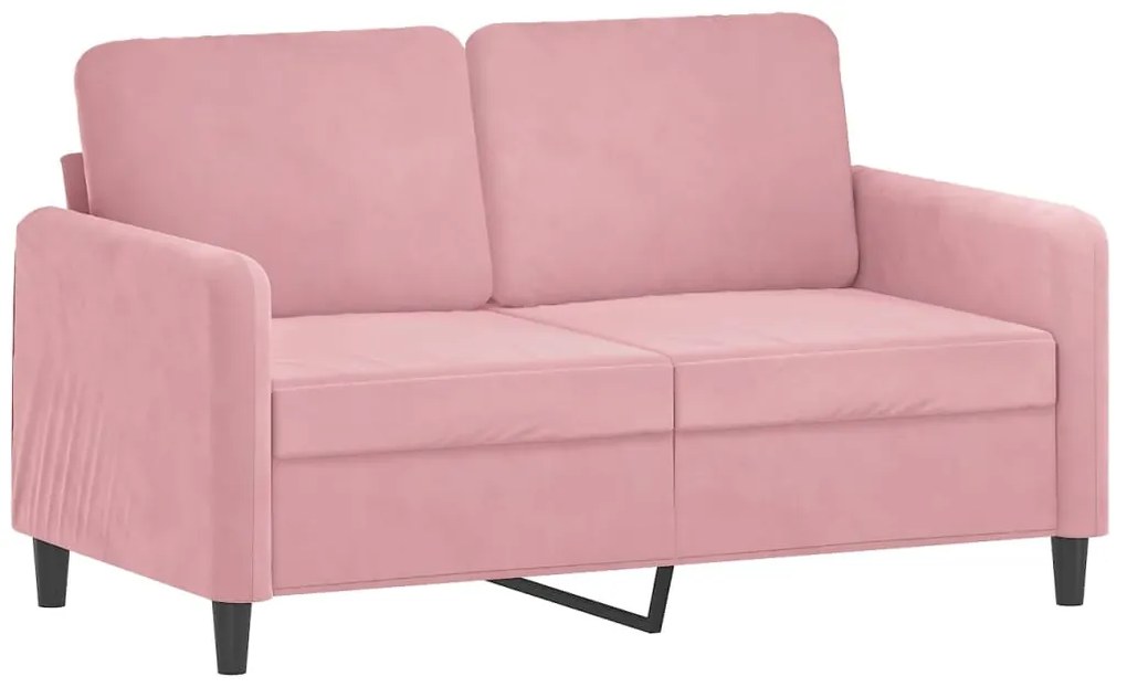 2 pcs conjunto de sofás com almofadas veludo rosa