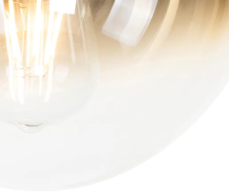 Candeeiro de teto Art Deco preto com vidro dourado - Pallon