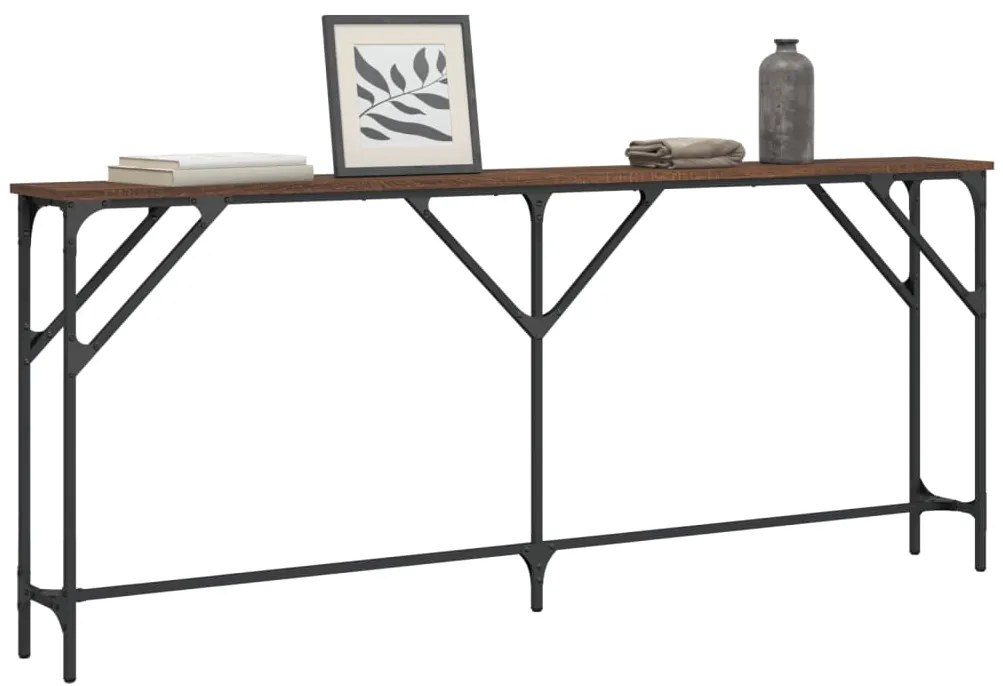 Mesa consola 180x23x75 cm derivados madeira carvalho castanho