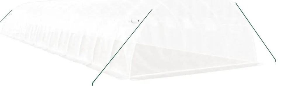 Estufa com estrutura de aço 64 m² 16x4x2 m branco