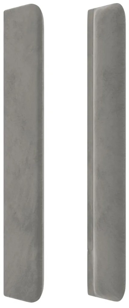 Cabeceira cama c/ abas veludo 147x16x118/128 cm cinzento-claro