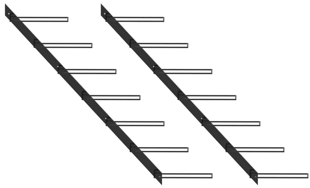 Garrafeiras de parede para 14 garrafas 2 pcs metal preto
