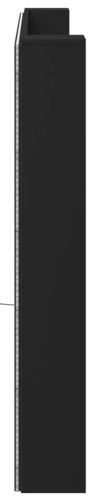 Armário de cabeceira com luzes LED 220x16,5x103,5 cm preto
