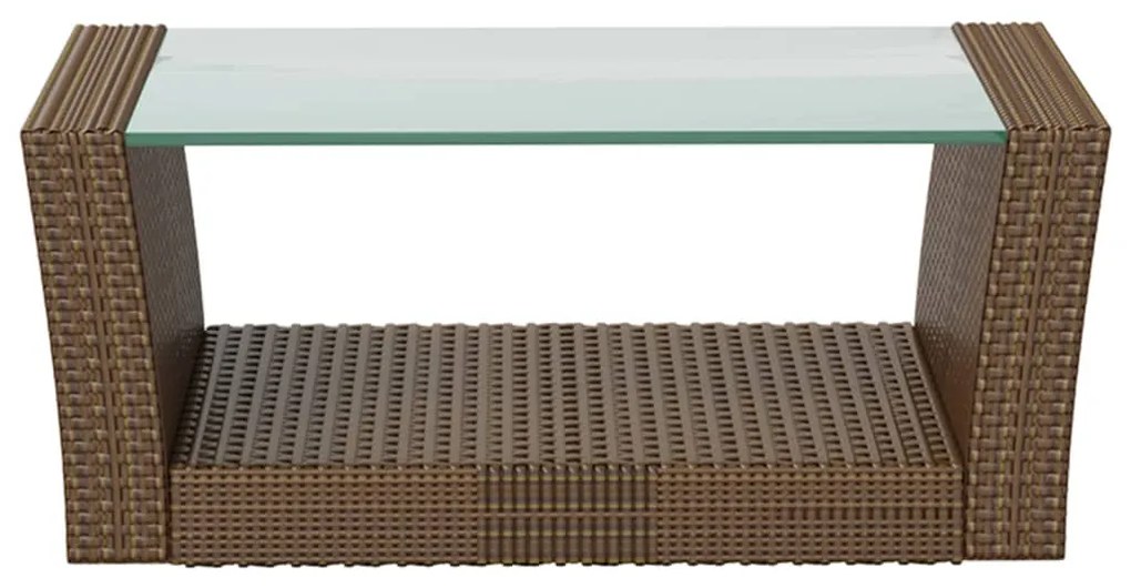 8 pcs conjunto lounge jardim c/ almofadões vime PE castanho
