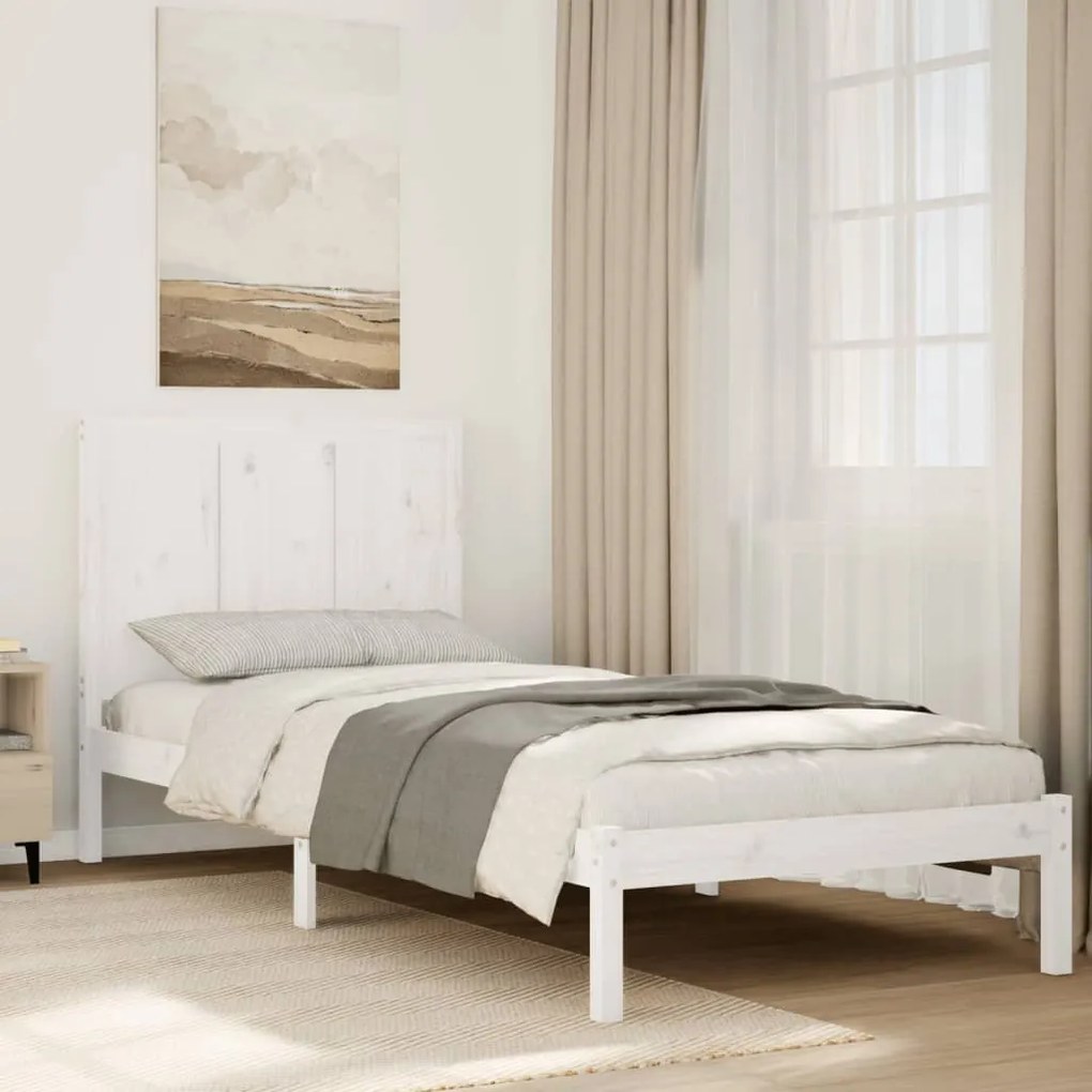 vidaXL Cama extra longa sem colchão 100x210 cm madeira maciça