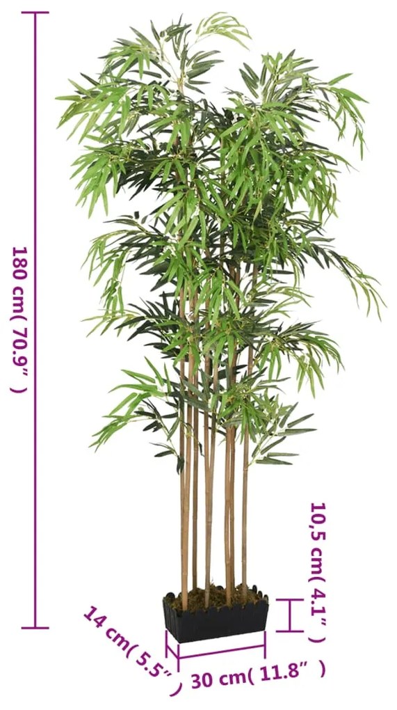 Árvore de bambu artificial 1605 folhas 180 cm verde