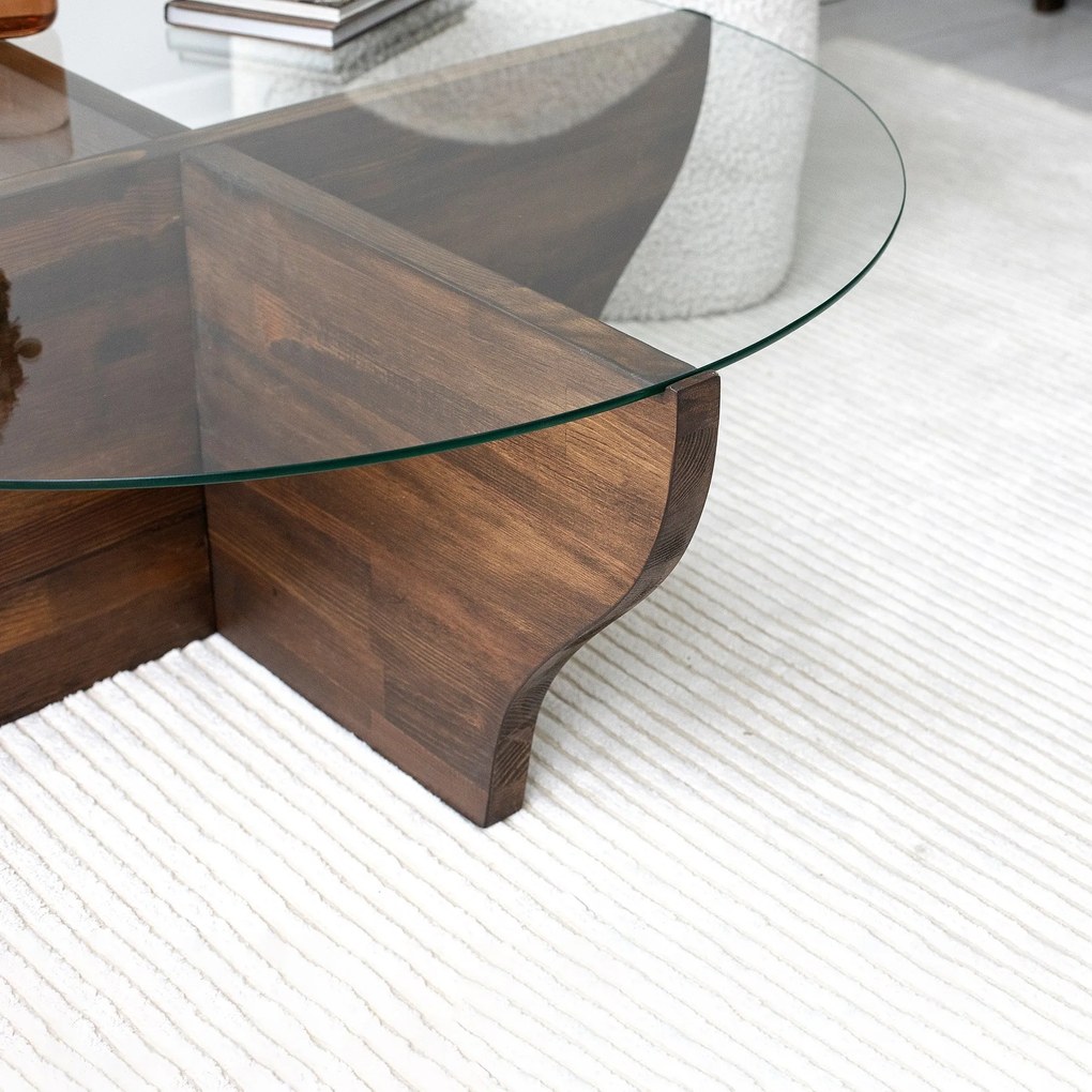 Mesa de Café Amphora – Nogueira – 92x35x92 cm