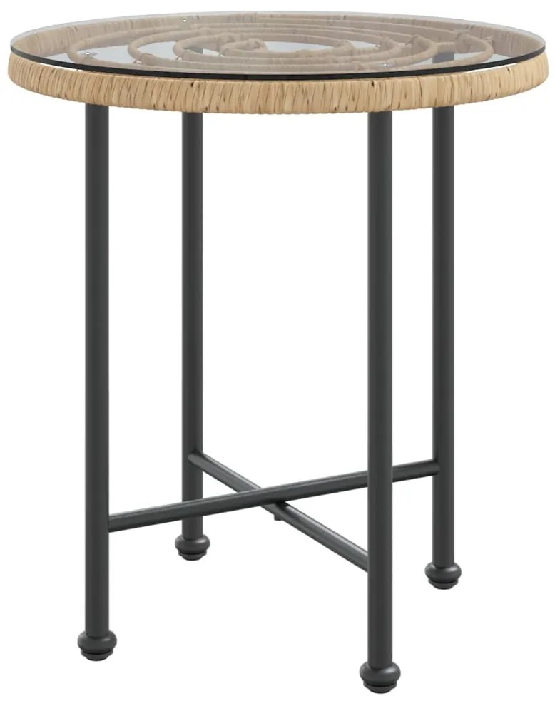 3 pcs conjunto de jantar para jardim vime PE