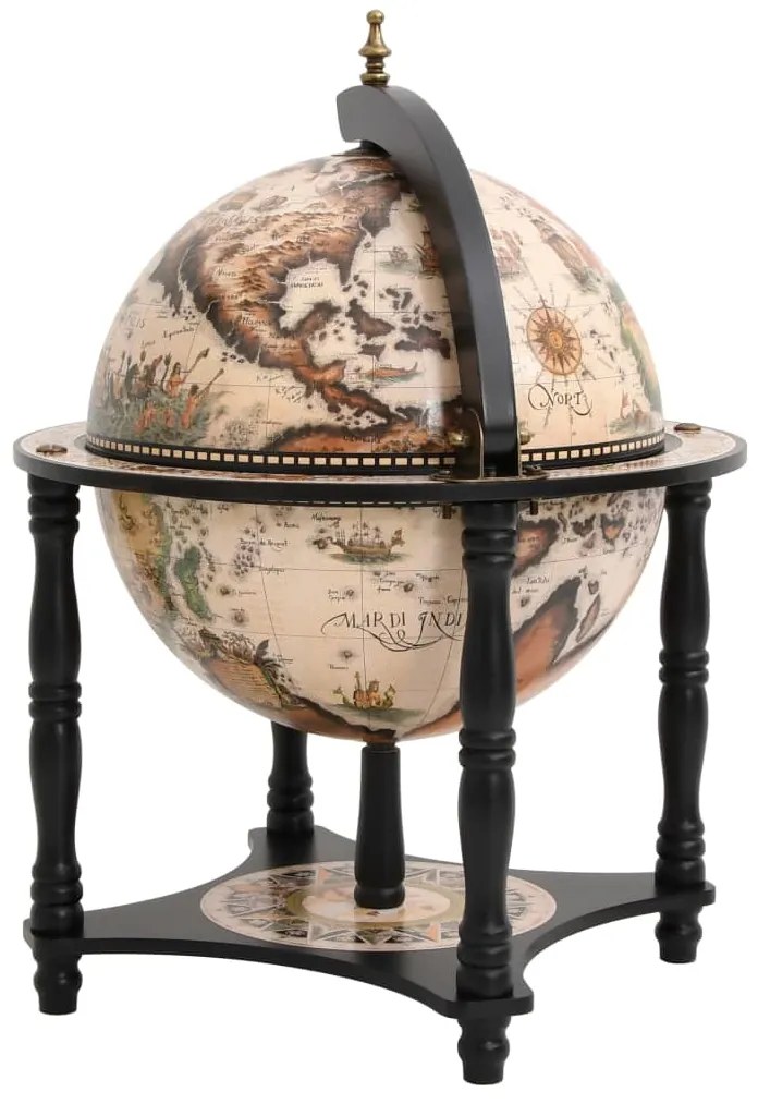 Garrafeira forma de globo madeira eucalipto maciça preto
