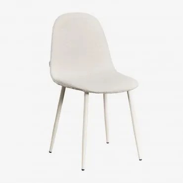 Pack De 2 Cadeiras De Jantar Glamm Beige Creme & Caracóis Blanco & Bouclé - Sklum