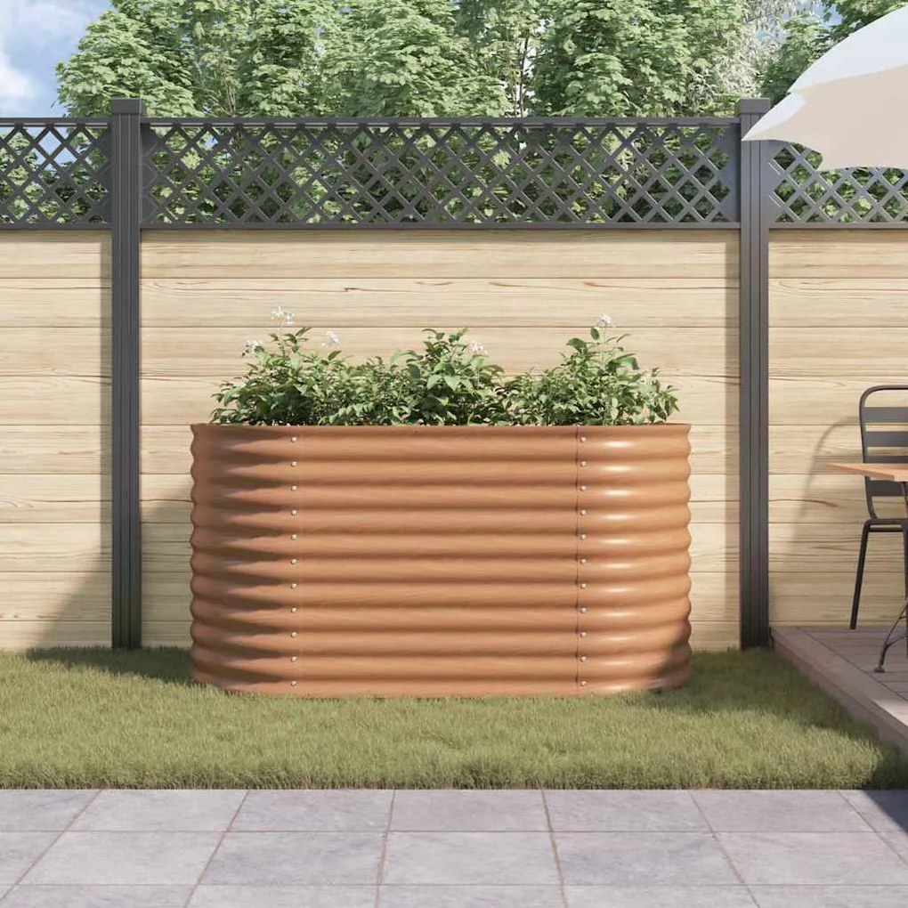 Cama de Jardim Elevada Café com Aparência de Madeira 160x80x81 cm de A