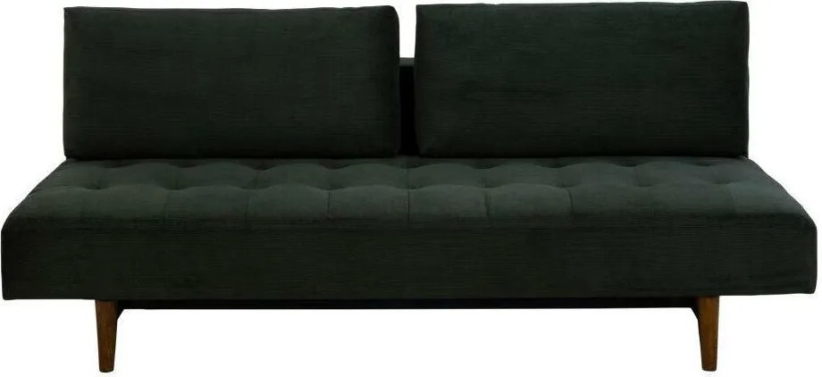 Sofá-cama Norsica 491, Número de lugares: 4, Verde escuro, 83x200x105cm, 71.8 kg, Pernas: Madeira, Madeira: Borracha