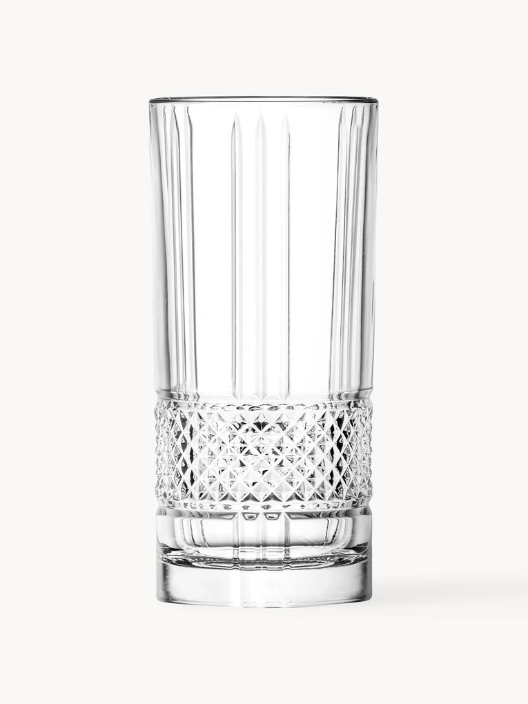 Copos altos em cristal com relevo Brillante, conjunto de 6
