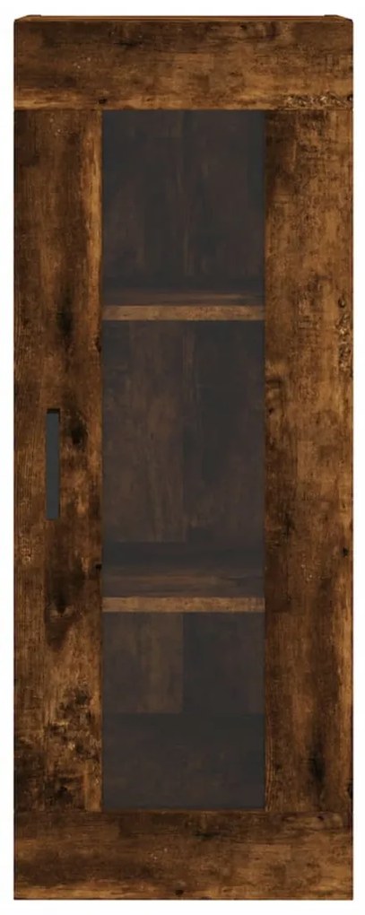 Armário Alto com Vitrine Brenna de 180 cm - Madeira Rústica - Design M