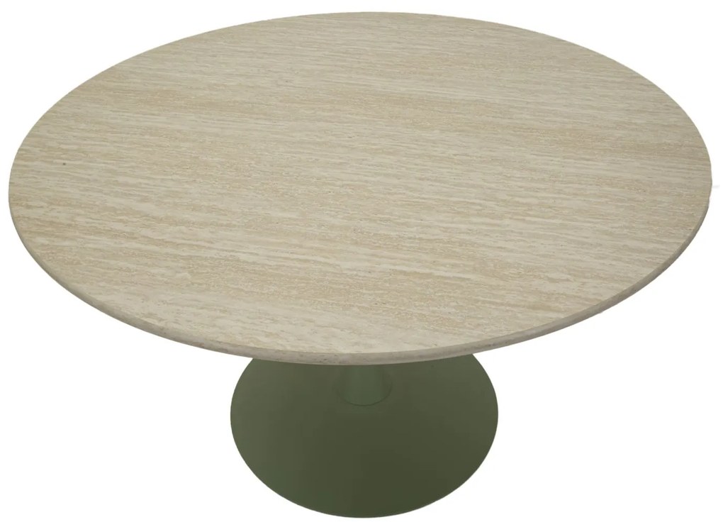 MESA DE JANTAR STOCKHOLM 120X76 EM MDF e FERRO VERDE E CREME