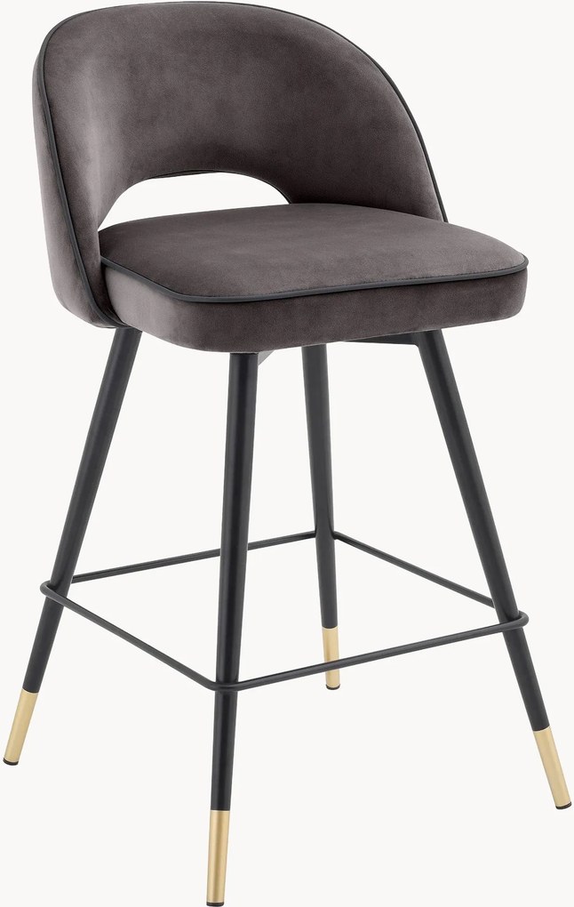 Cadeiras de balcão em veludo Cliff, conjunto de 2