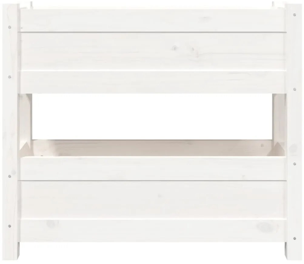 Vaso/floreira 77x25x66 cm madeira de pinho maciça branco