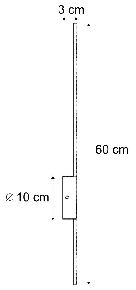 Candeeiro de parede moderno preto 60cm incl. LED - Clockwise