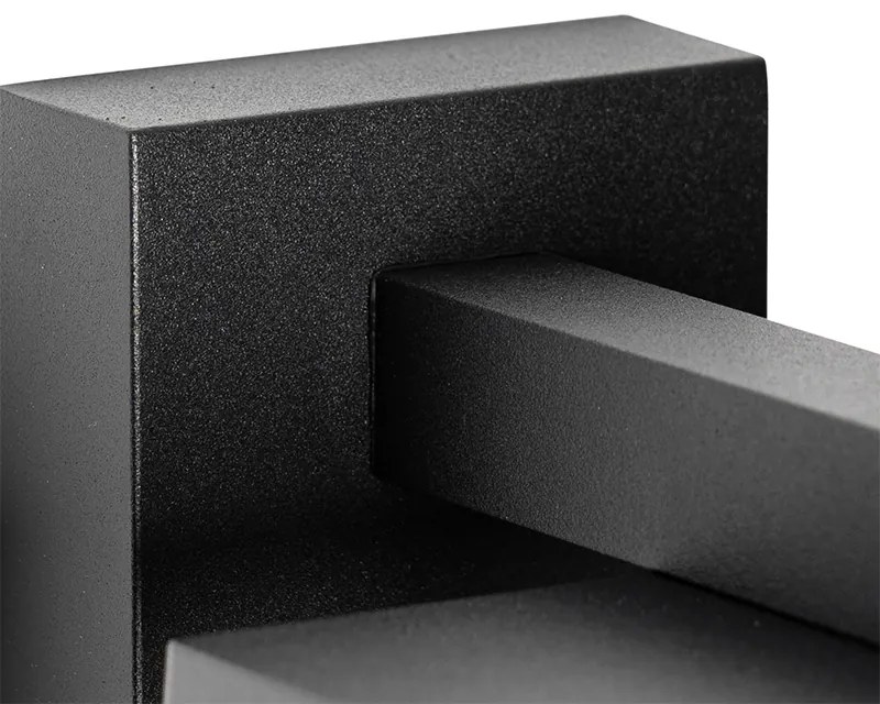 Lanterna de parede exterior industrial preto IP44 - Charlois Industrial
