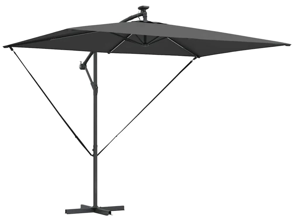 Guarda-sol de Bananeira Cantilever Antracite 294 x 200 x 254 cm