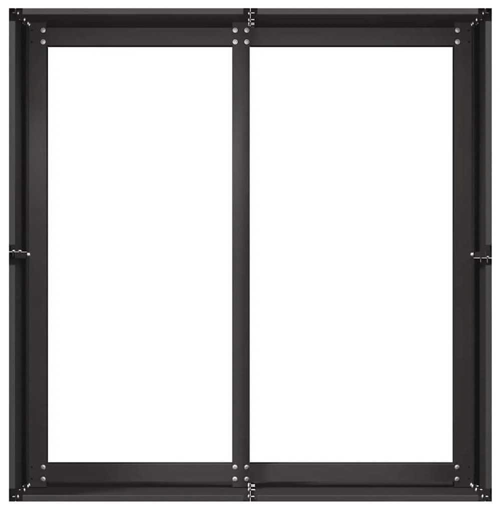 Vaso floreira 80x80x40 cm aço laminado a frio preto