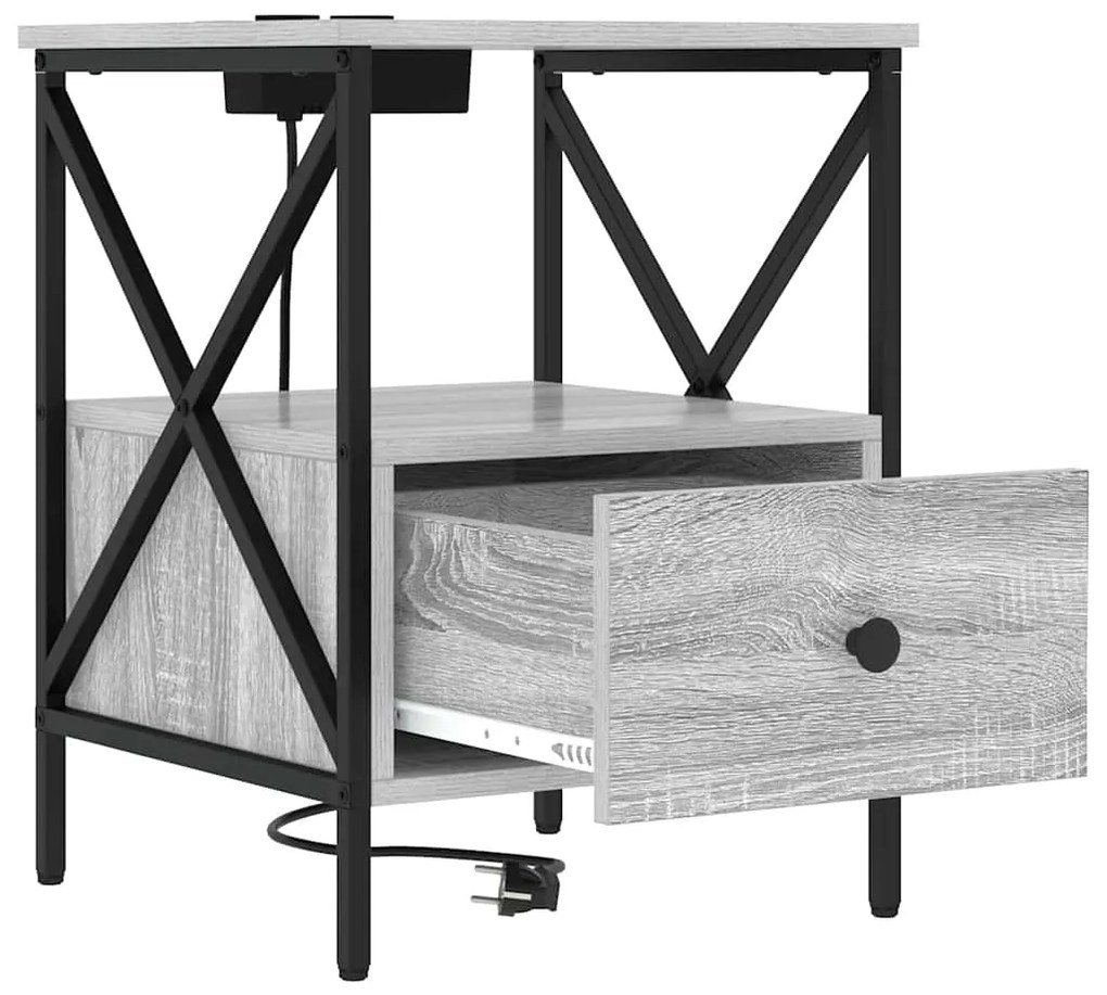 Armário de Cabeceira 2 pcs Sonoma cinzento 41.5 x 40.5 x 55 cm