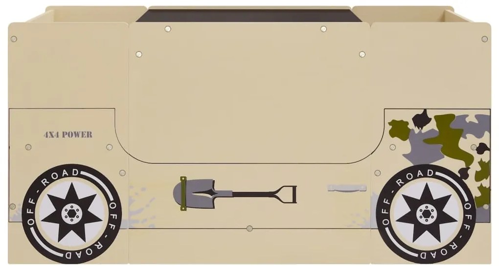 3 pcs mesa e cadeiras infantil design carro todo-o-terreno MDF
