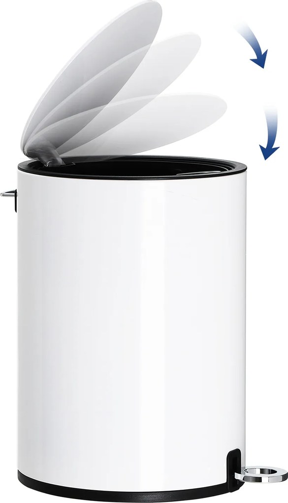 Caixote do lixo pequeno para casa de banho 3 litros Branco