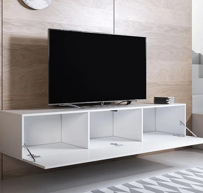 Móvel de TV Aurora de Parede Suspenso – Branco – 160x40x30 cm – 1 Port