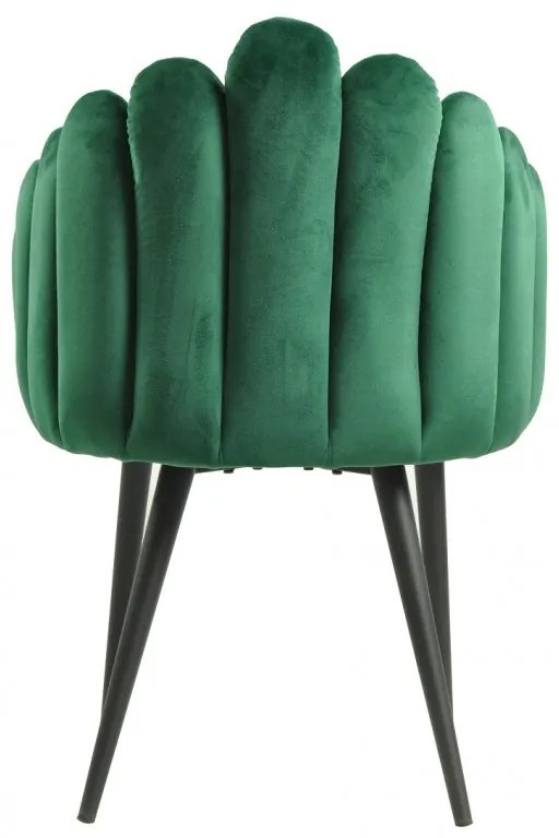 Conjunto 2 Cadeirões Jantar DEVIN, metal, tecido veludo verde escuro