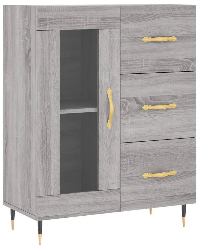 Armário alto 69,5x34x180 cm derivados de madeira sonoma cinza