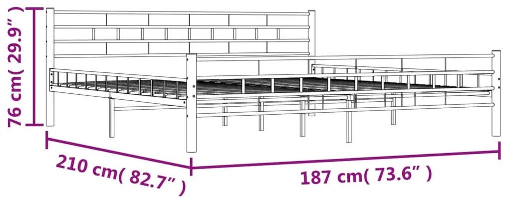 Estrutura de cama 180x200 cm metal branco