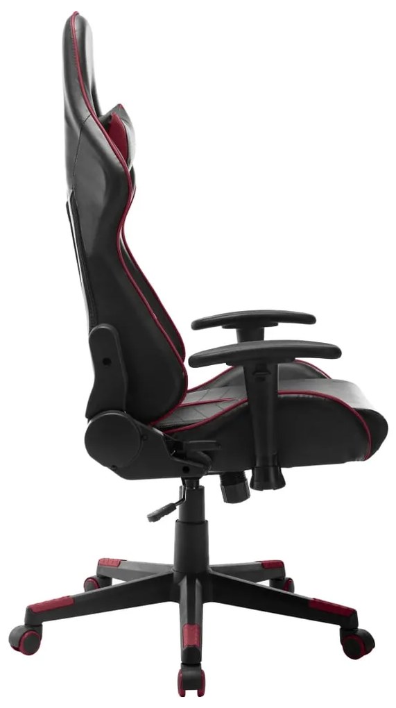 Cadeira de gaming couro artificial preto e vermelho tinto