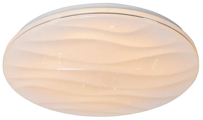 Luminária de teto branco 38 cm incl. LED com controle remoto - Damla Moderno