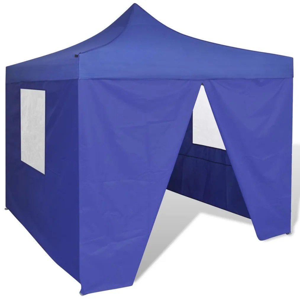 41466 vidaXL Tenda dobrável 3 x 3 m azul com 4 paredes
