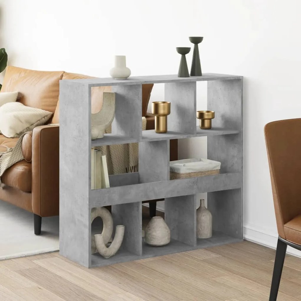 vidaXL Divisória 100x33x94,5 cm derivados de madeira cinzento cimento