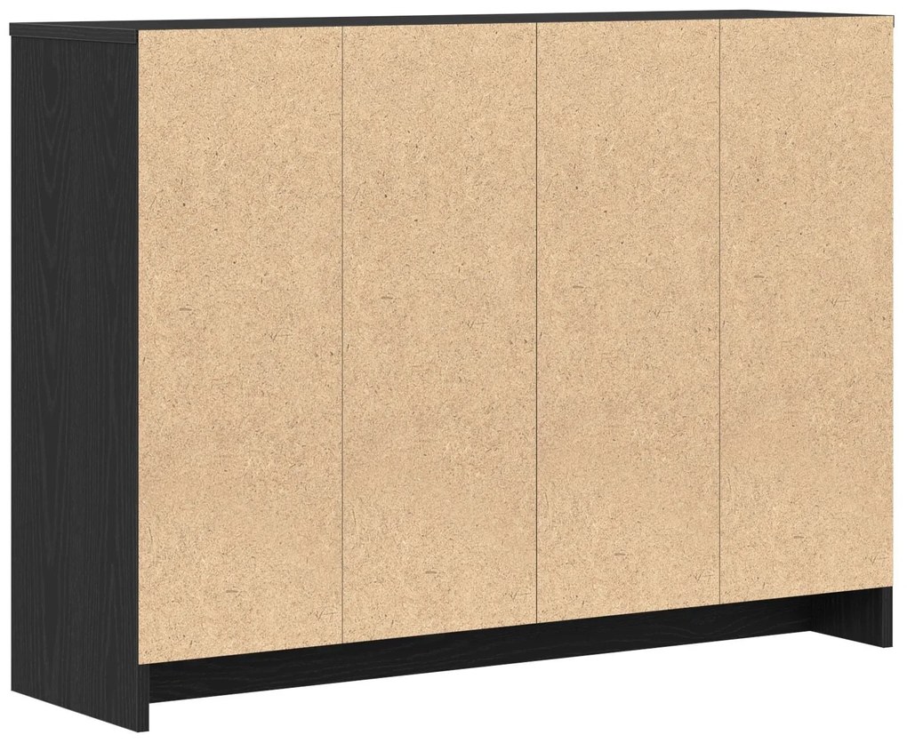 Buffet vidaXL Preto Carvalho 102x33x75 cm Madeira de engenharia