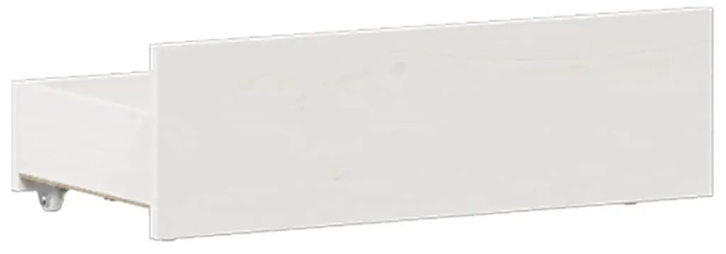 Cama sem colchão com cabeceira 135x190 cm pinho maciço branco